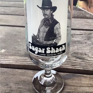 Sugar Shack Vintage Glass with Cowboy Stripper